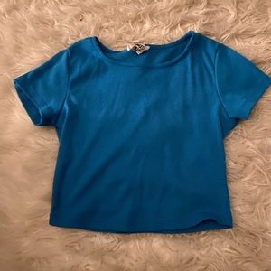 Princess Polly Lower Impact Classic Crop Tee Blue